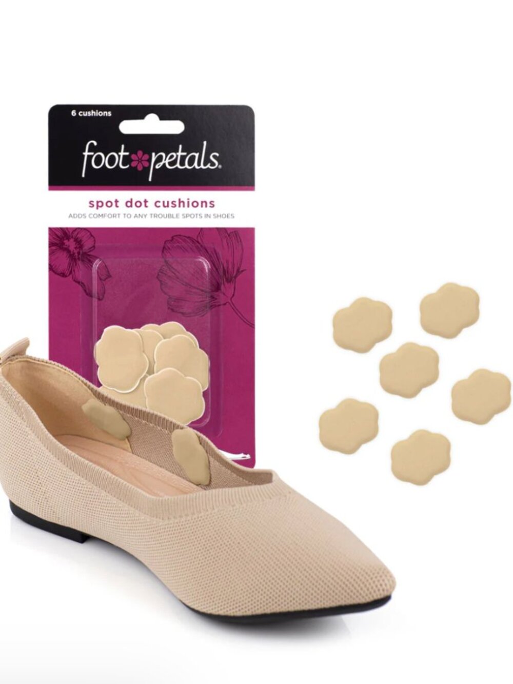 Foot Petals Spot Dot Cushions - tan/nude - NEW